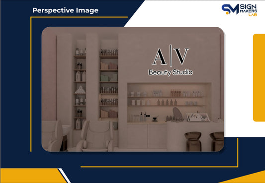A|V beauty studio 3D Metal Back-Lit
