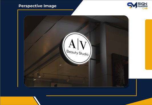 A|V beauty studio 3D Lightbox Sign