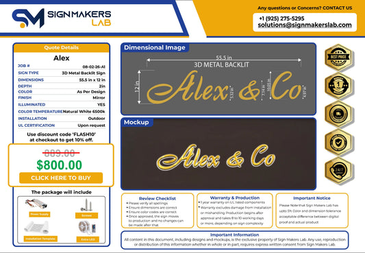 Alex & Co Backlit Sign Signmakerslab