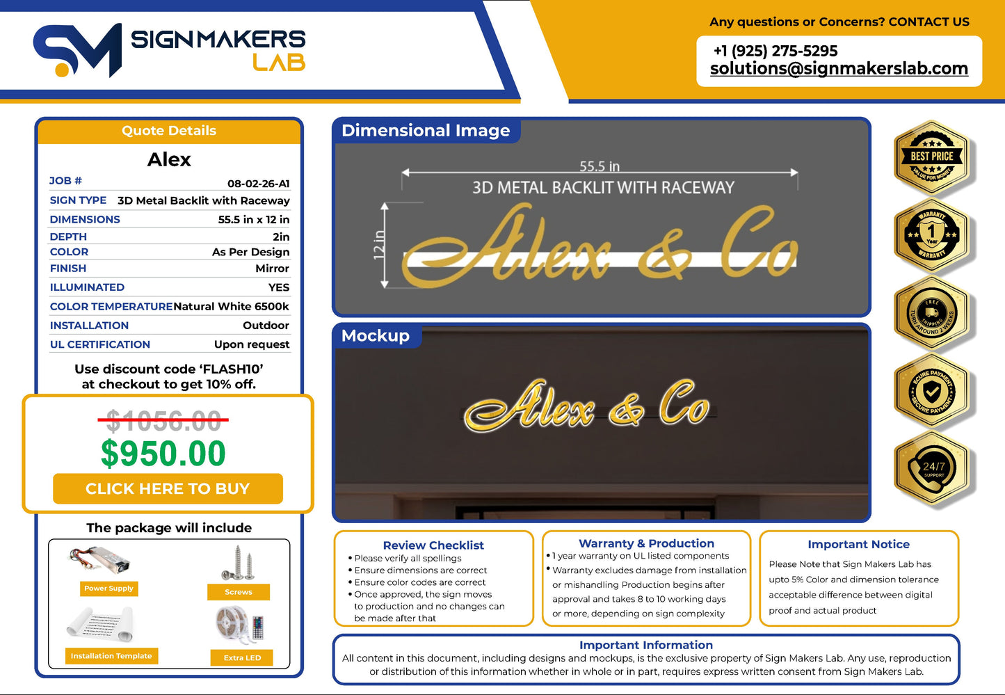 Alex & Co Backlit Sign Signmakerslab