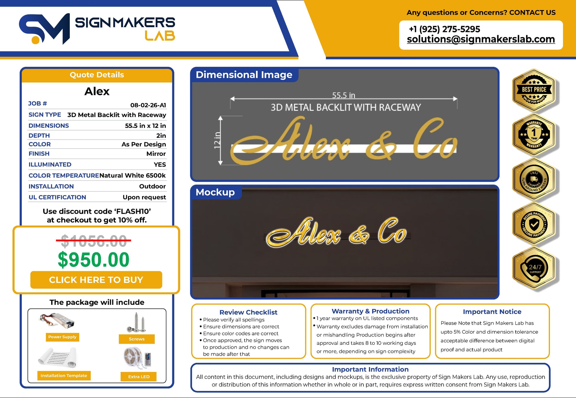 Alex & Co Backlit Sign Signmakerslab