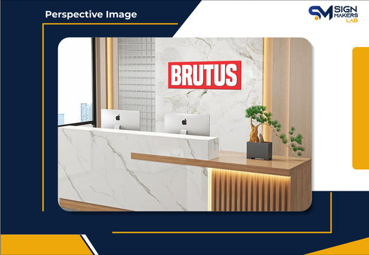 Brutus 2D Acrylic Letter Sign with Acrylic Backboard