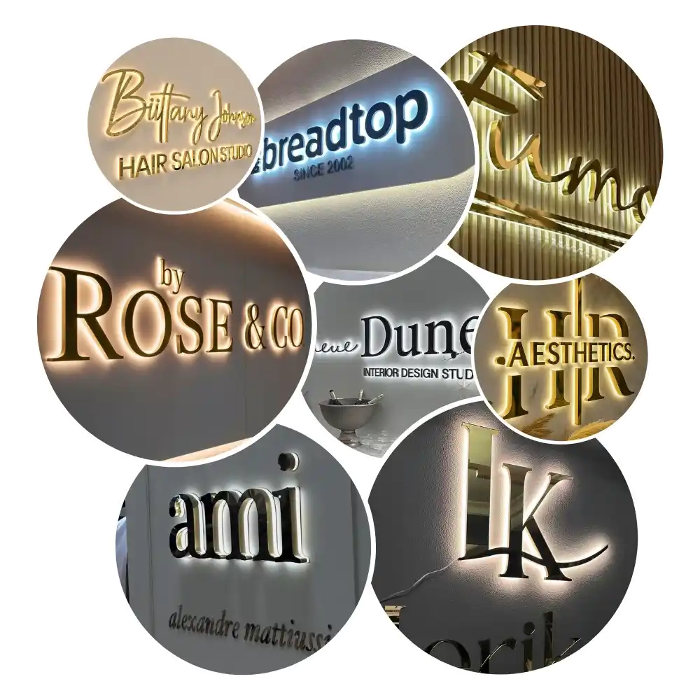 Metal Sign Posts. 3d Custom 3D Metal Signs for Business | LED Backlit Halo Effect – Sign ...