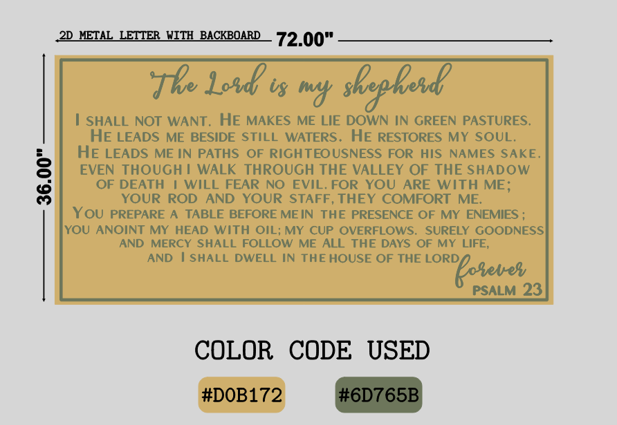 "The Lord Is My Shephard" Metal Sign
