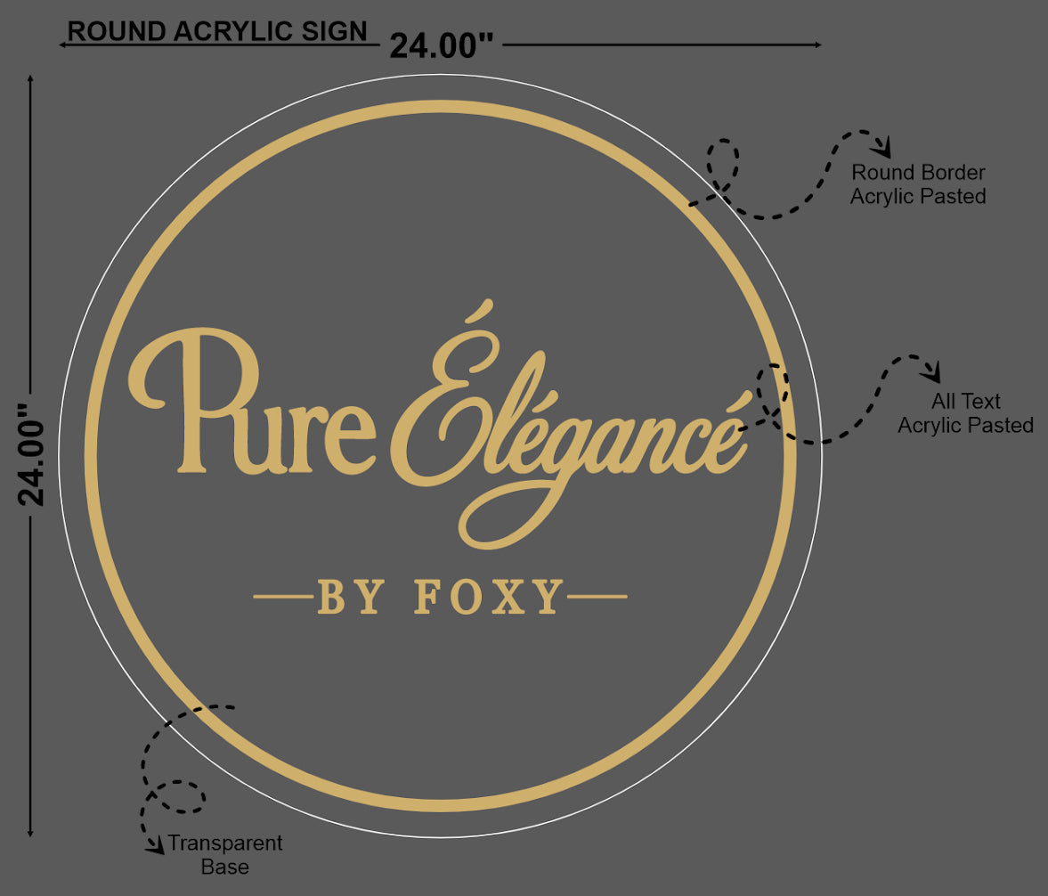 Pure Elegance’ Salon & Spa Round Acrylic Sign