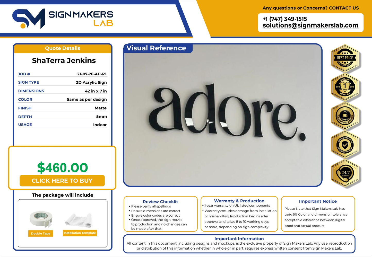 2D Acrylic Letters Sign-Dayton Power Brows