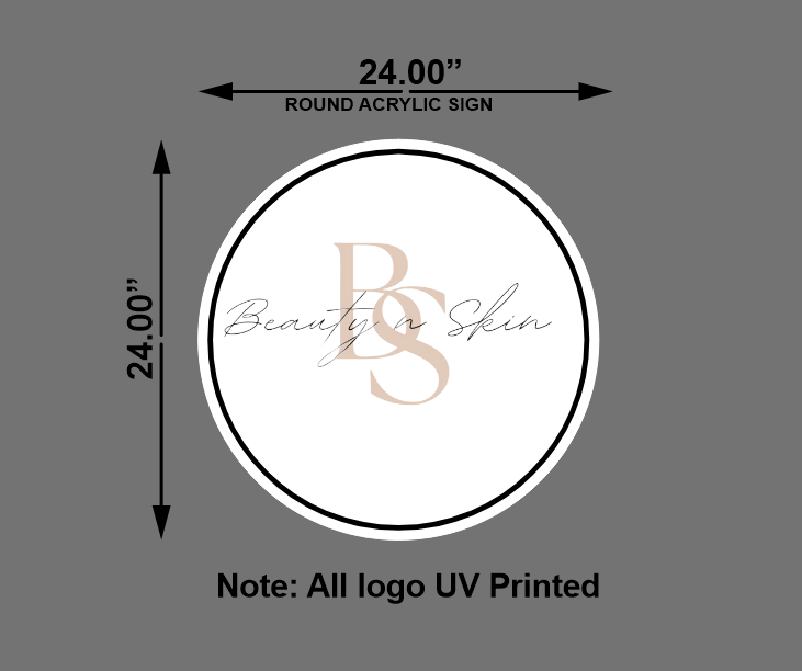 BS BeautynSkin Round Acrylic Sign