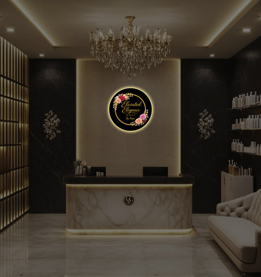 Elevated elegance nails by angiie Round Acrylic Sign