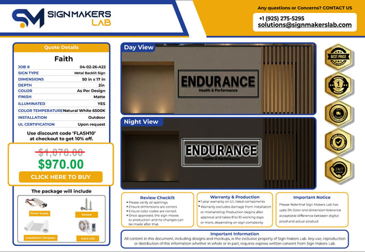 Endurance Health and Performance  3D Metal Back-Lit Signmakerslab