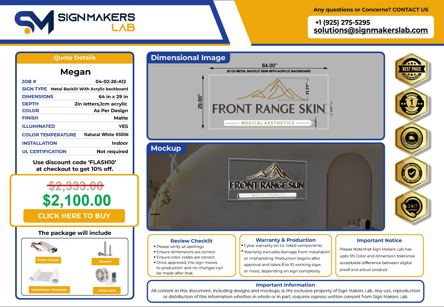 Front Range Skin 3D Metal Back-Lit Signmakerslab