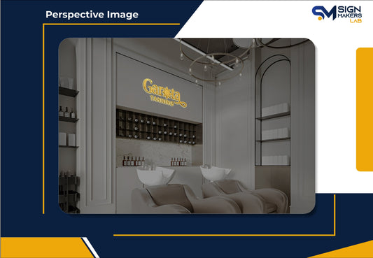 Garota Tanning 3D Metal Back-Lit Signmakerslab