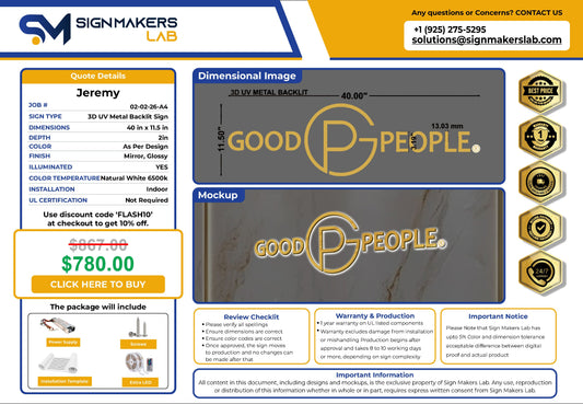 Good People Studio 3D Metal Back-Lit Signmakerslab