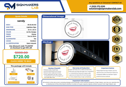 Good Smiles 3D Lightbox Sign Signmakerslab