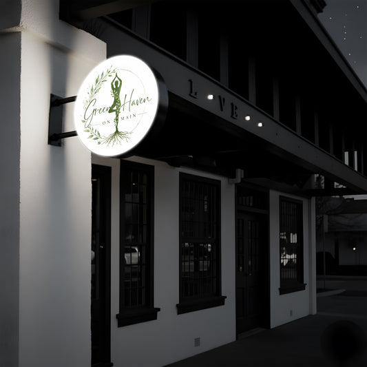 Green Haven On Main 3D Lightbox Sign