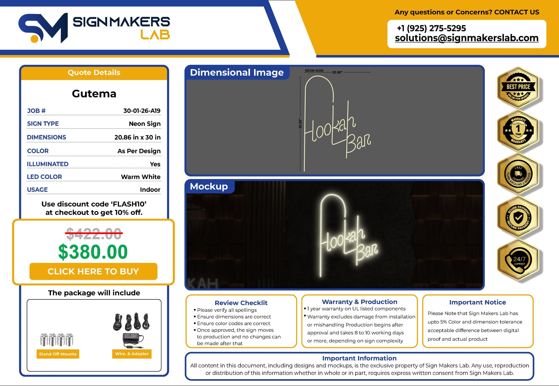HOOKAH BAR Neon Sign Signmakerslab