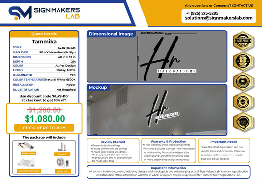 HairRaisorz  3D Metal Back-Lit Signmakerslab