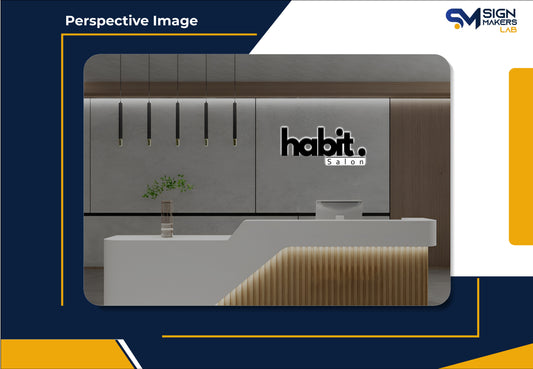 Habit salon 3D Metal Back-Lit