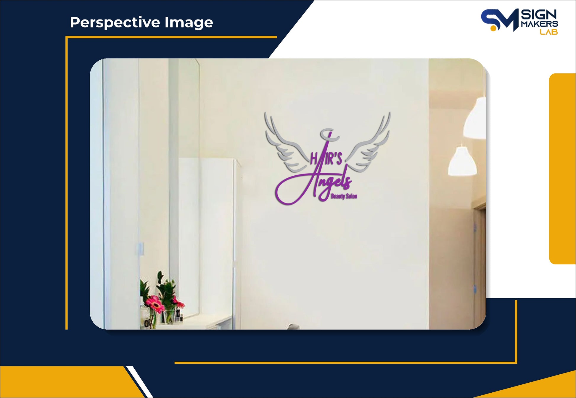 Hair’s Angels Beauty Salon 2D Acrylic Letter Sign Signmakerslab