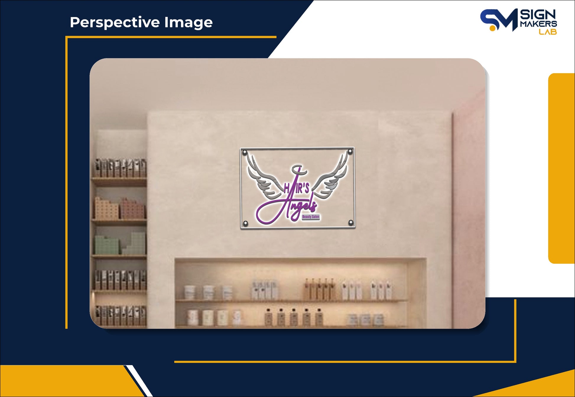 Hair’s Angels Beauty Salon 3D Metal Back-Lit Signmakerslab