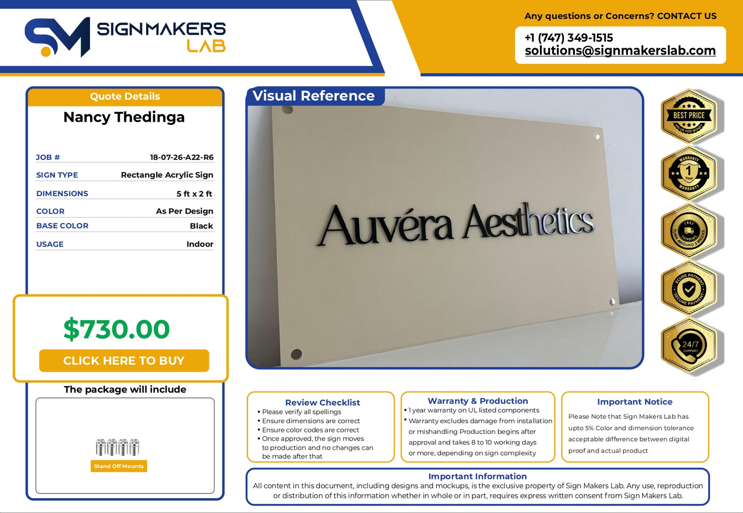 Rectangle Acrylic Sign-Hear Now
