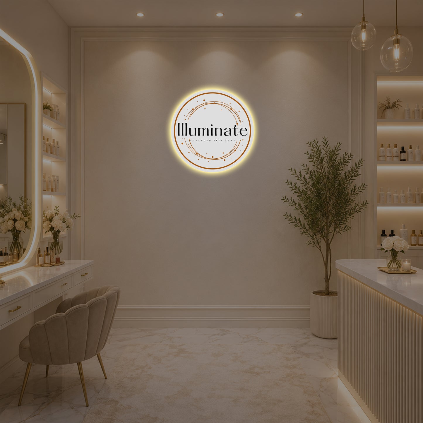Illuminate Advanced Skincare Acrylic LED Sign