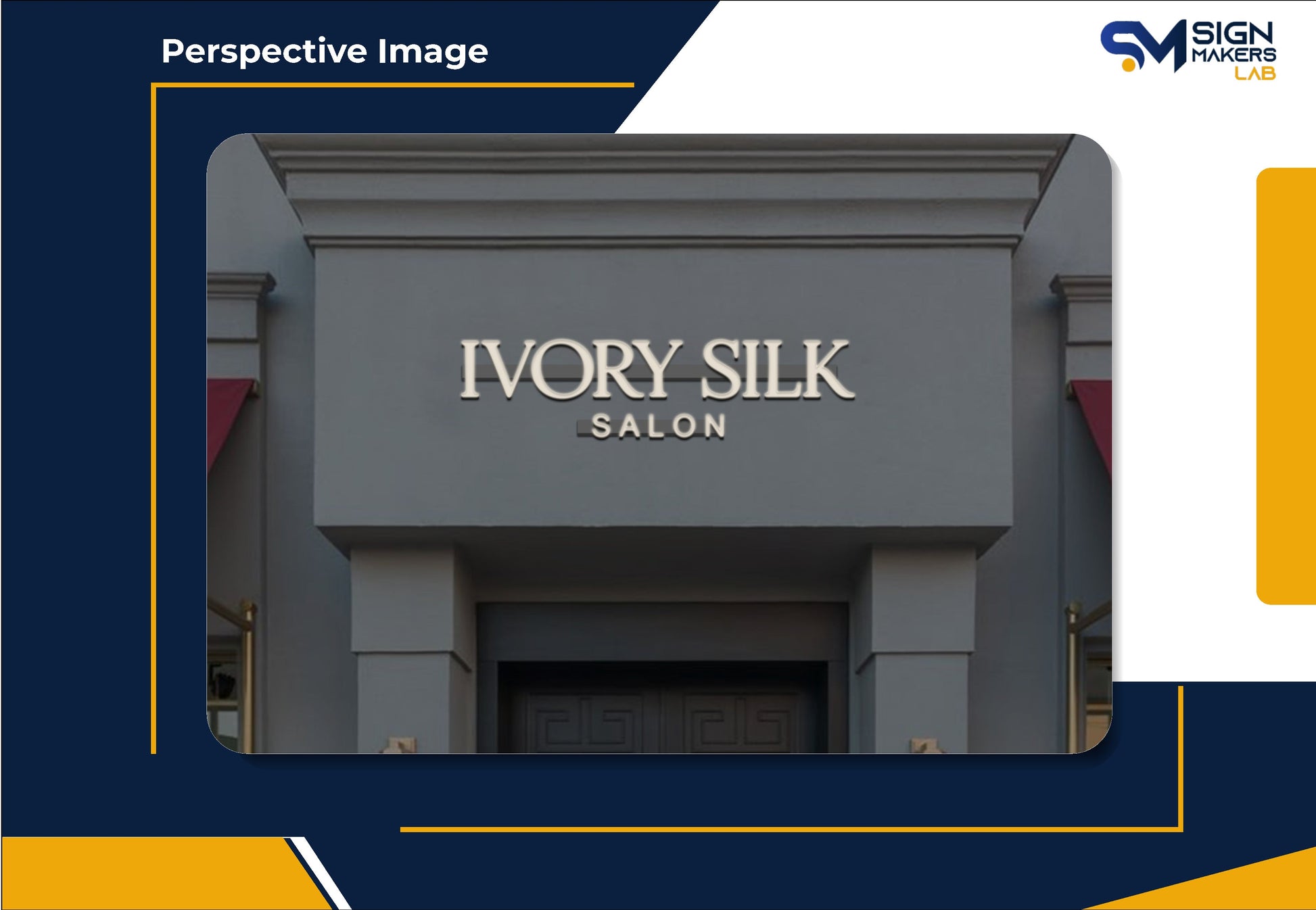 Ivory Silk Salon 3D Acrylic Front-Lit Signmakerslab