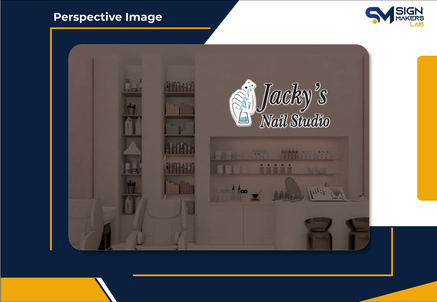 Jacky’s nail studio 3D Metal Back-Lit