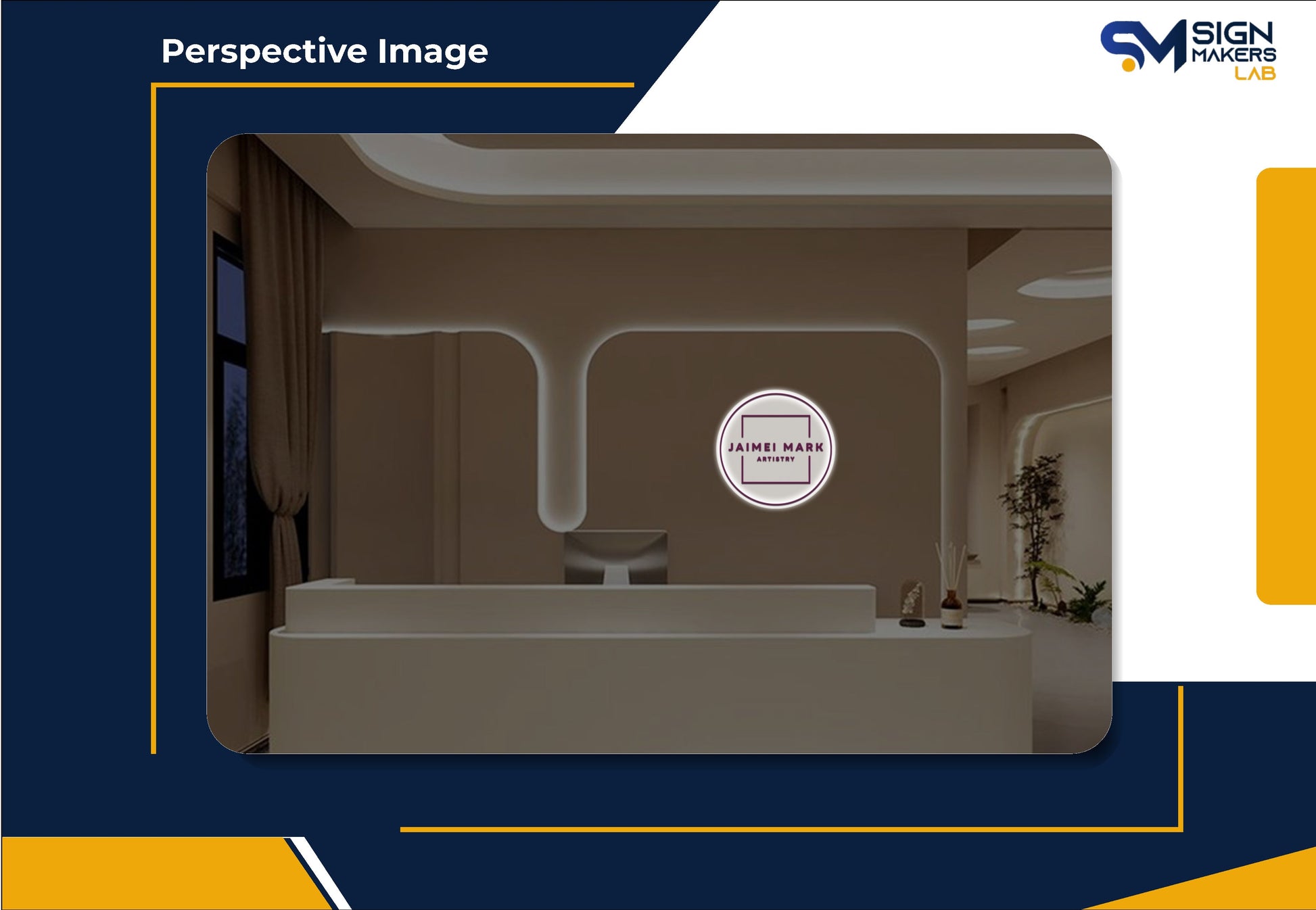 Jaimei Mark Artistry Round Acrylic Sign Signmakerslab