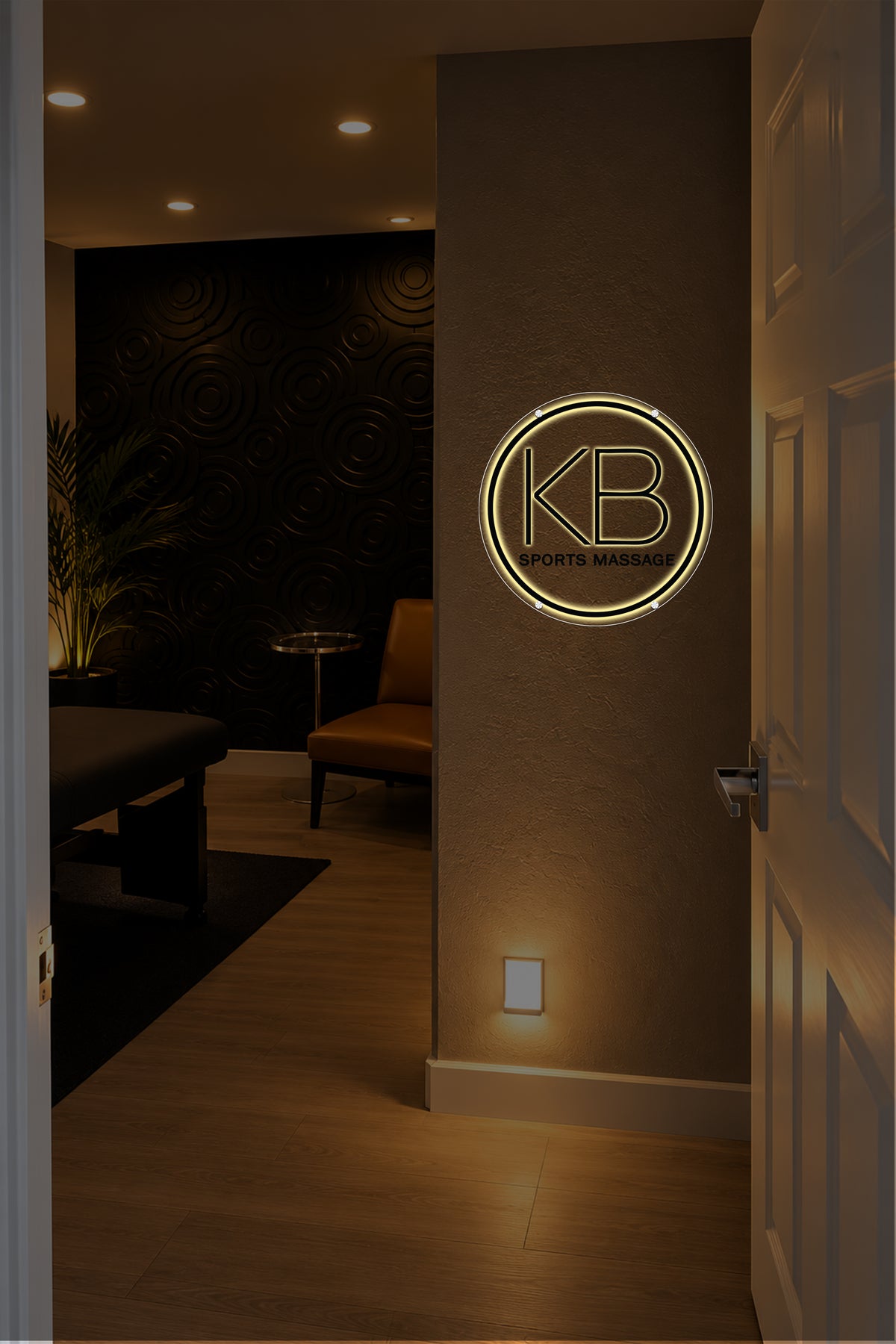 KB Sports Massage Round Acrylic Sign