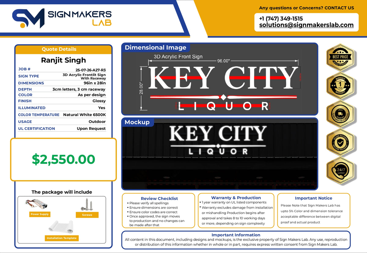 KEY CITY LIQUOR Signage