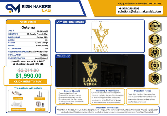 Lava 3D Acrylic Front-Lit Signmakerslab