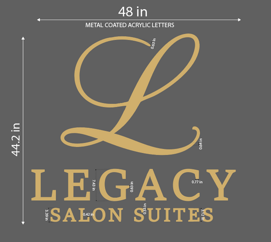 Legacy Salon Metal Coated Sign