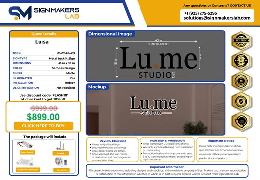 Lu.me Studio  3D Metal Back-Lit Signmakerslab