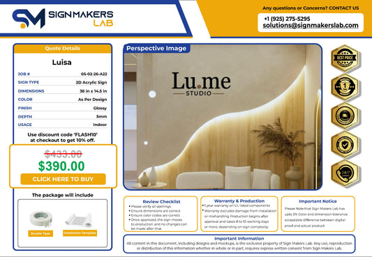 Lu.me Studio 2D Acrylic Letter Sign Signmakerslab