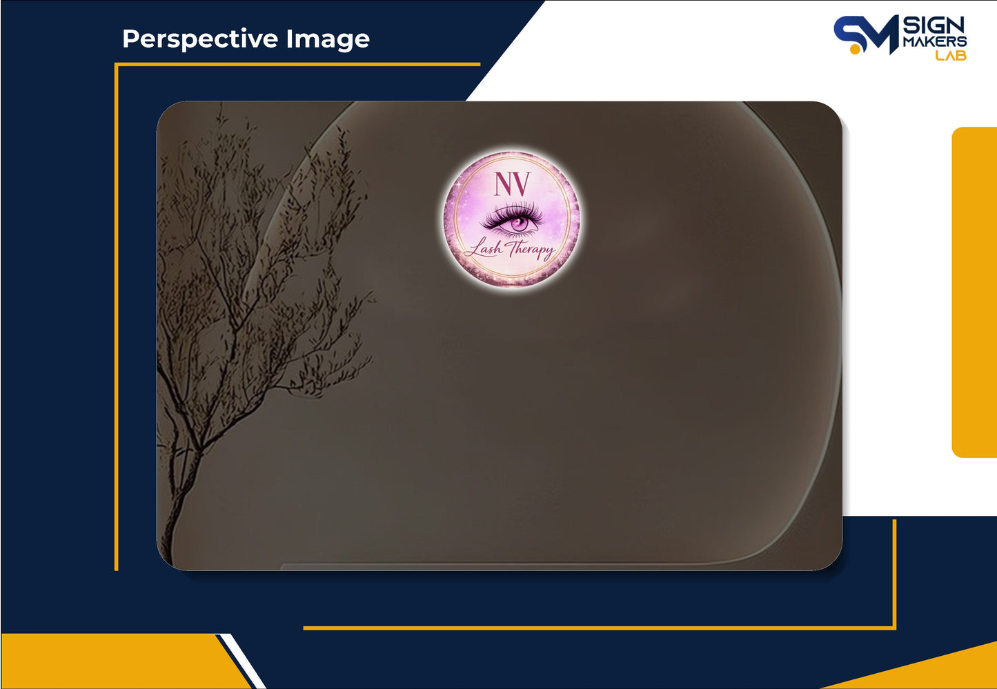 NV Lash Therapy Round Acrylic Sign Signmakerslab