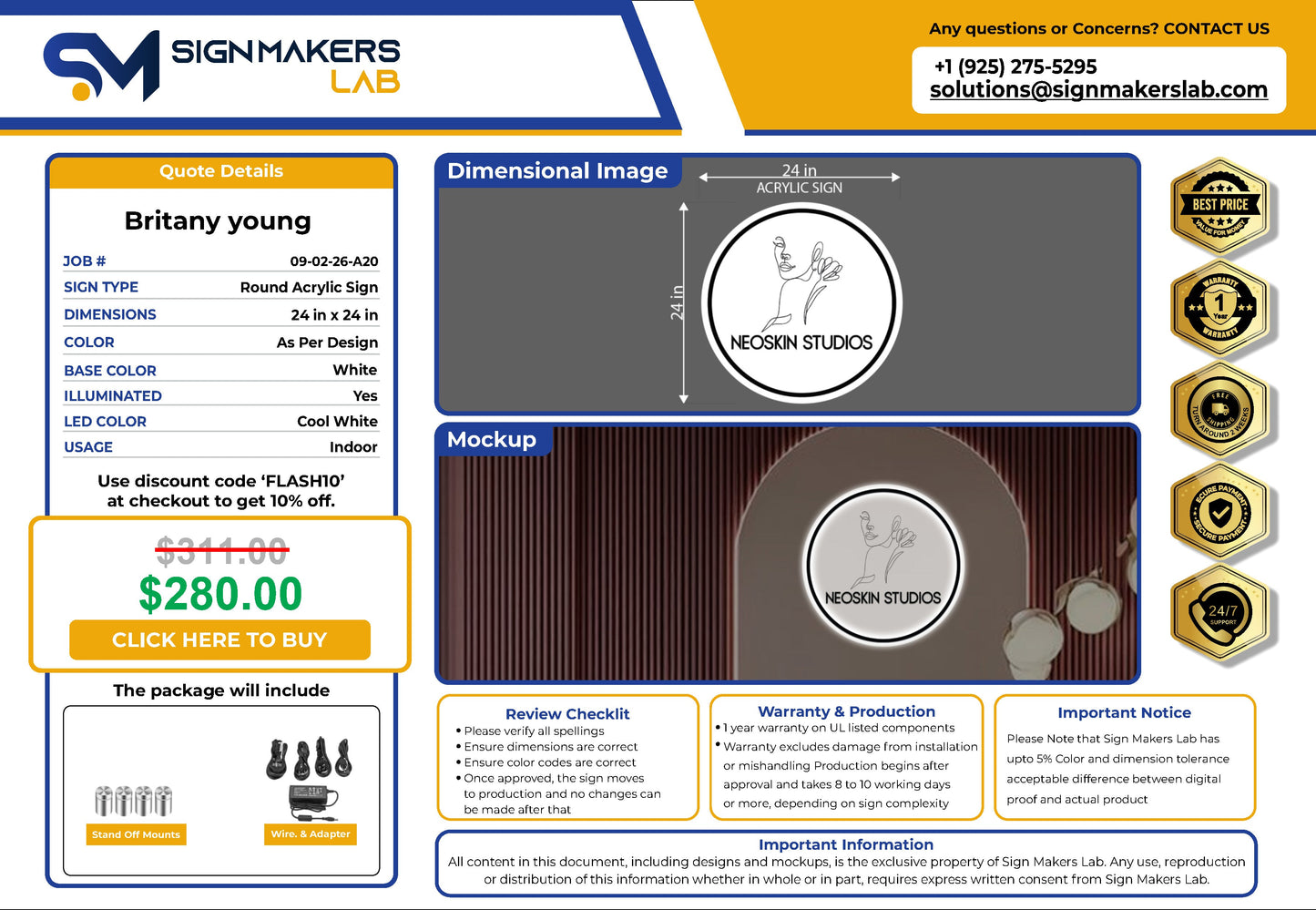 NeoSkin Studios  Round Acrylic Sign Signmakerslab