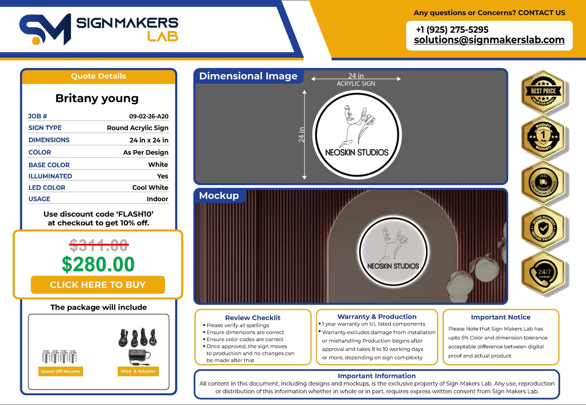 NeoSkin Studios  Round Acrylic Sign Signmakerslab