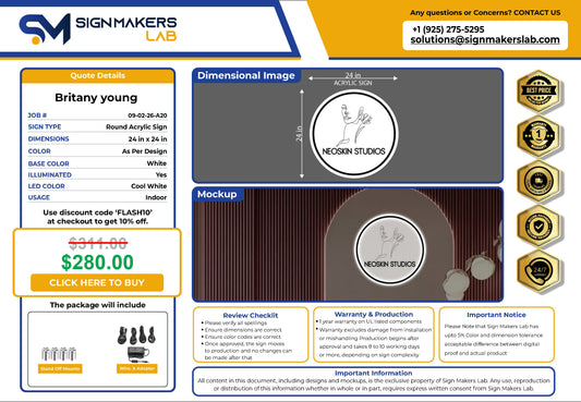 NeoSkin Studios  Round Acrylic Sign Signmakerslab