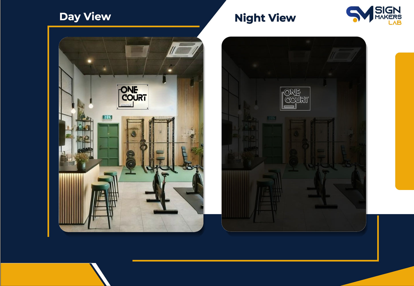 One Court Athletics 3D Metal Back-Lit Signmakerslab