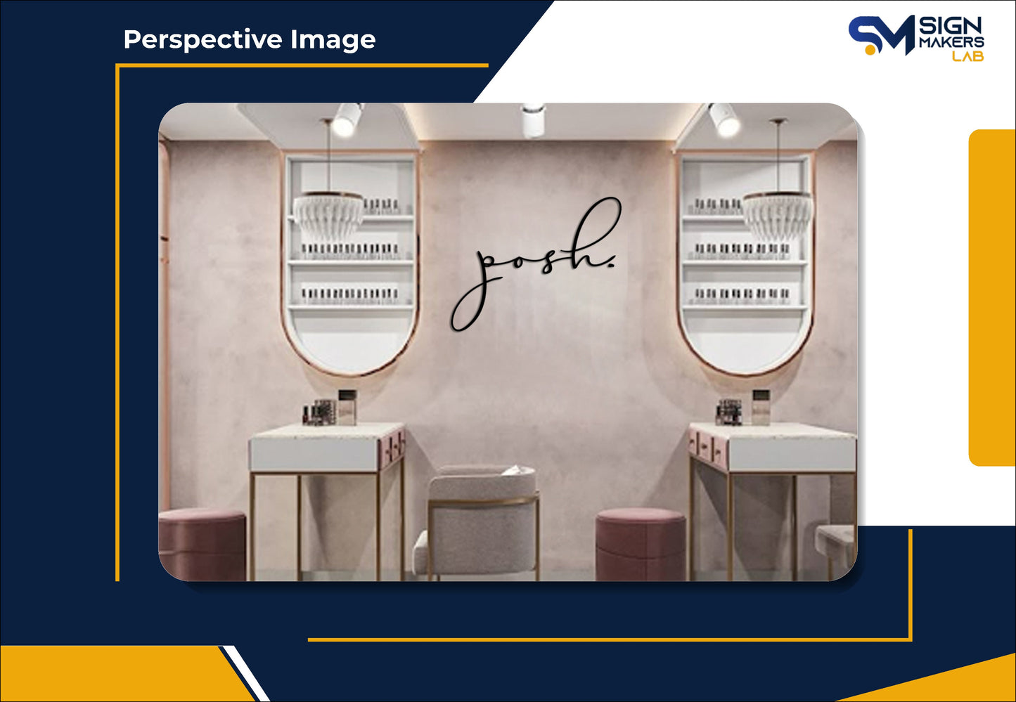 Posh permanent makeup 2D Acrylic Letter Sign Signmakerslab