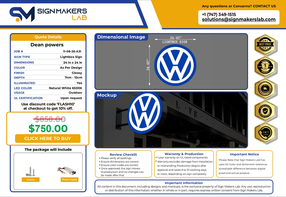 3D Light Box Sign-Powers