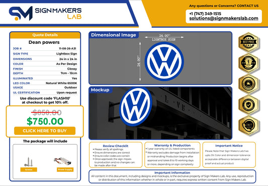 3D Light Box Sign-Powers