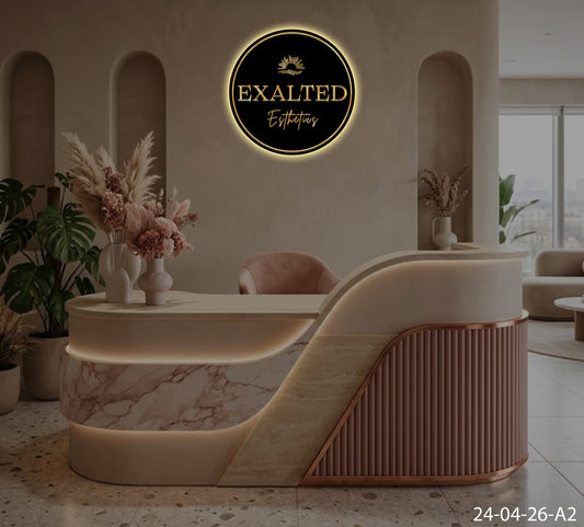 Exalted Esthetics Round Acrylic Sign