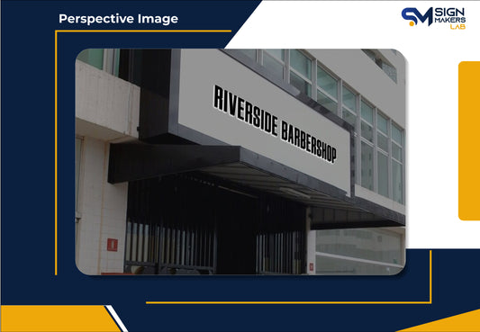 Riverside Barbershop 3D Metal Back-Lit