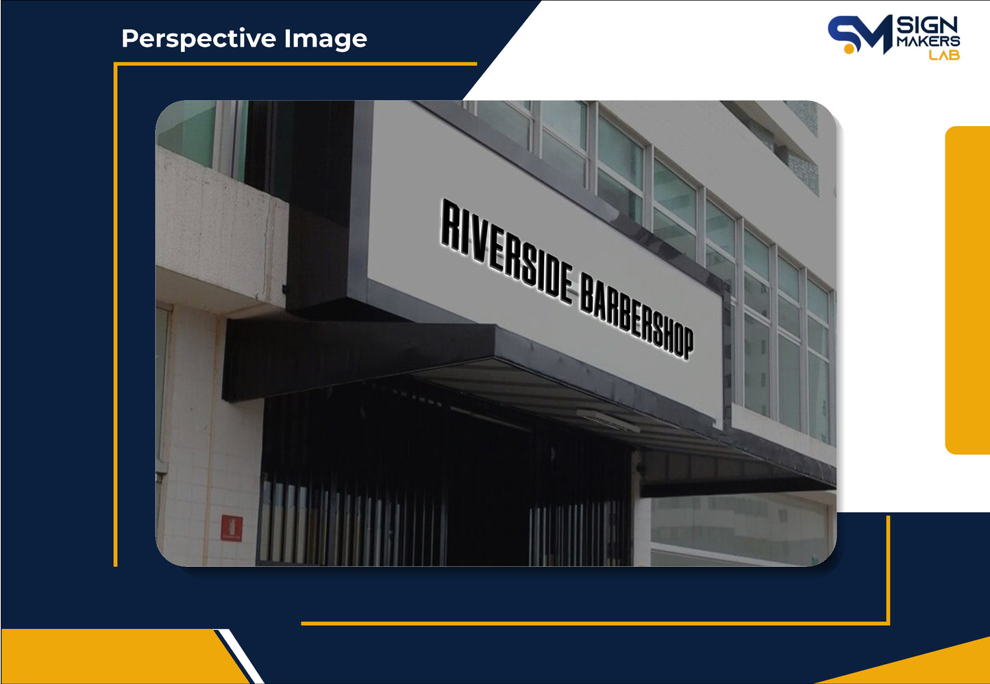 Riverside Barbershop 3D Metal Back-Lit