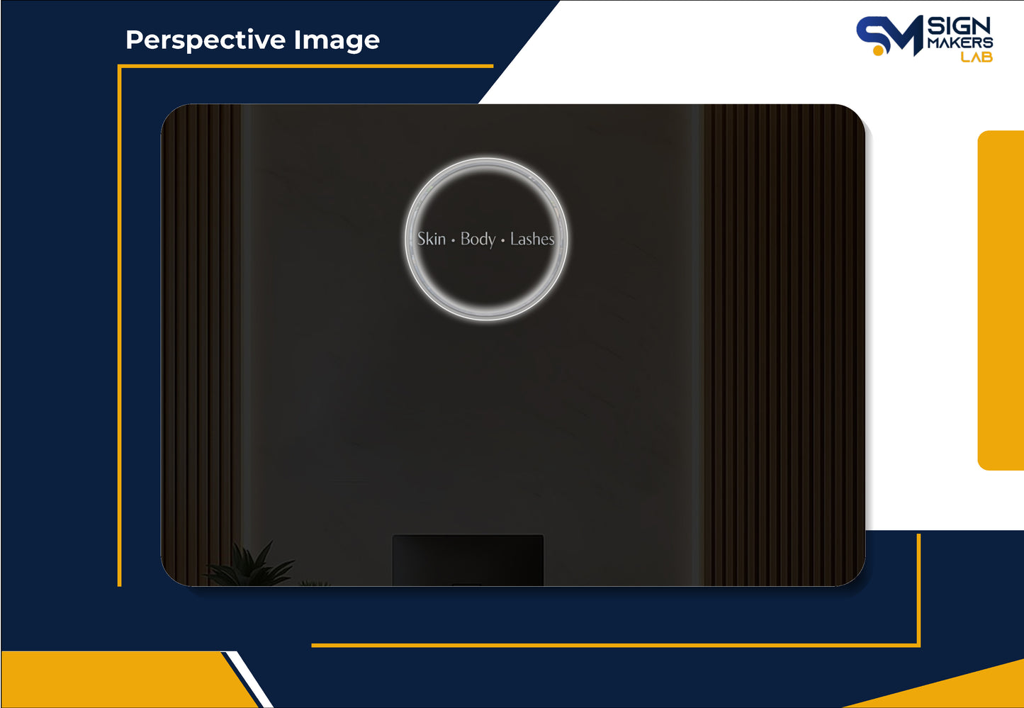 Skin body & lashes Round Acrylic Sign