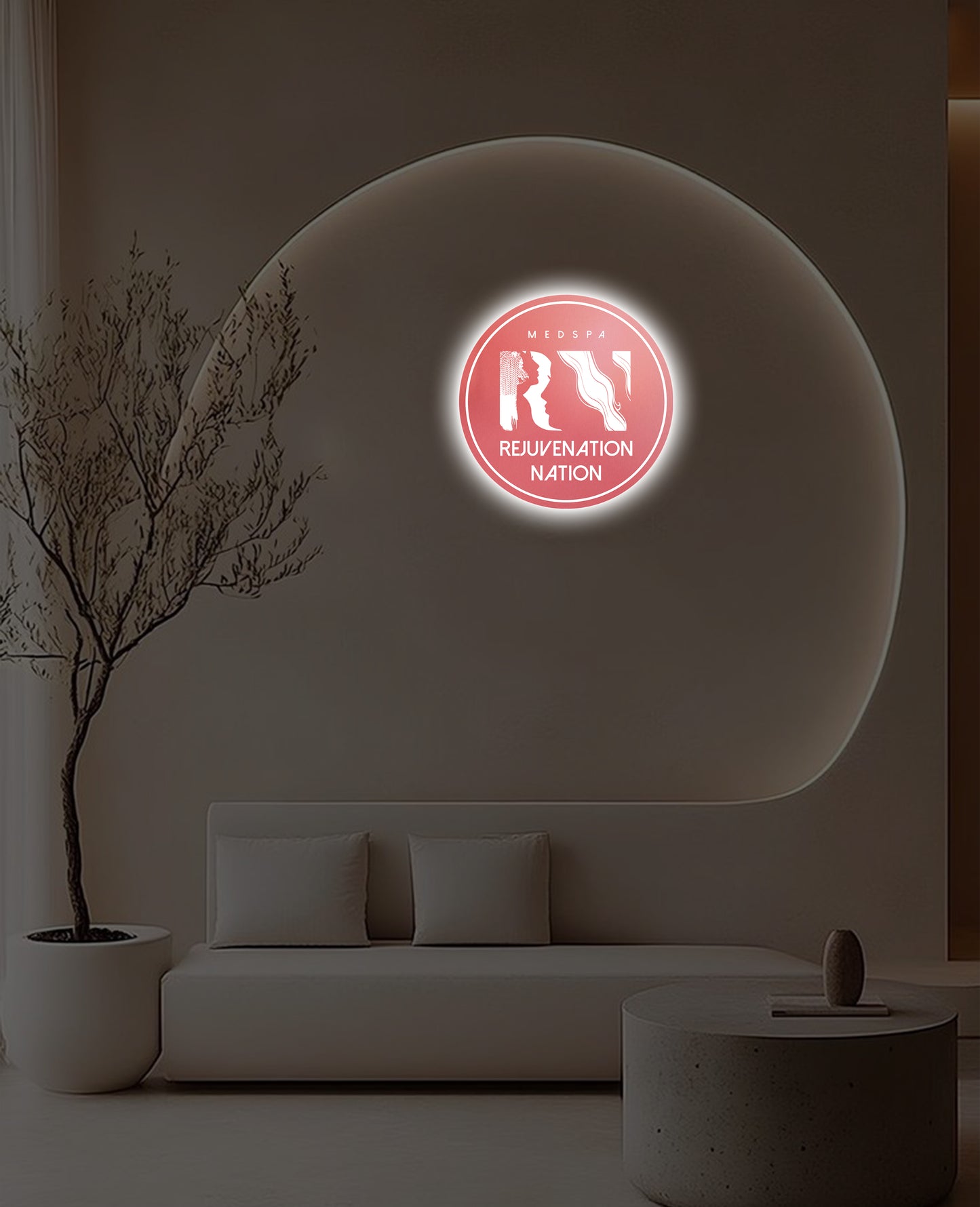 Rejuvenation Nation Medspa Round Acrylic Sign