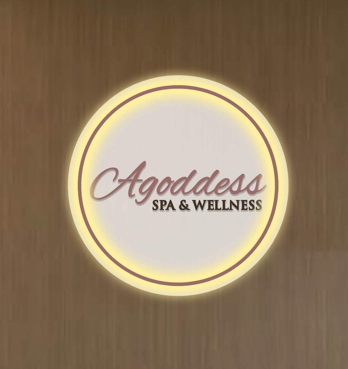 Agoddess Spa & Wellness Round Acrylic Sign