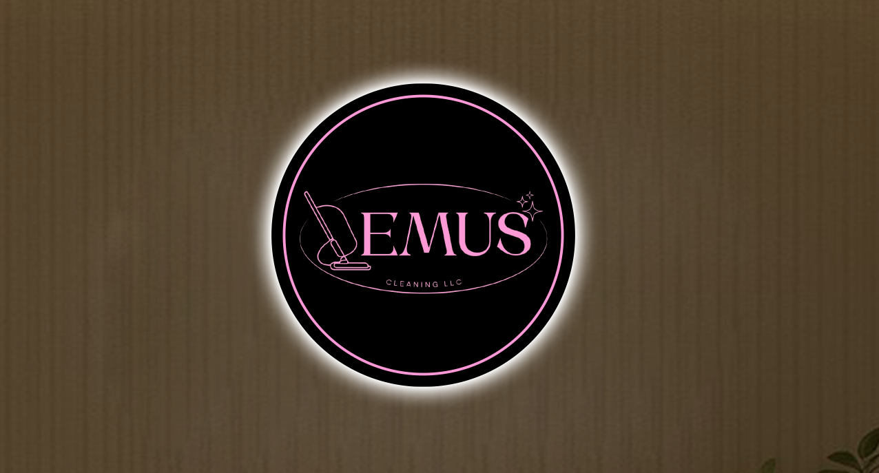 EMUS Cleaning LLC Round Acrylic Sign