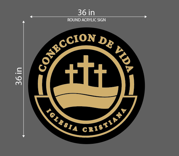 Iglesia Coneccion de Vida Round Acrylic Sign